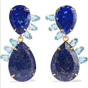 Bounkit - Lapis Lazuli and Quartz Earrings NWOT